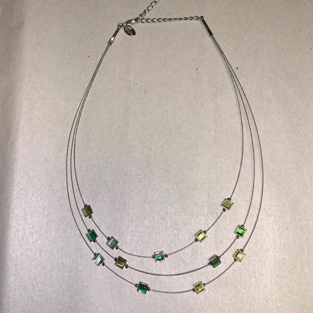 Variety green three tiers necklace